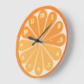 Horloge ronde en tranche orange fraîche : Fruit d' (Angle)