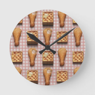 Horloge Ronde en vichy gaufres de poulet