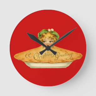 Horloge Ronde Enfant vintage et tarte