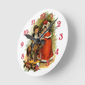 Horloge Ronde Enfants de Noël victoriens (Angle)