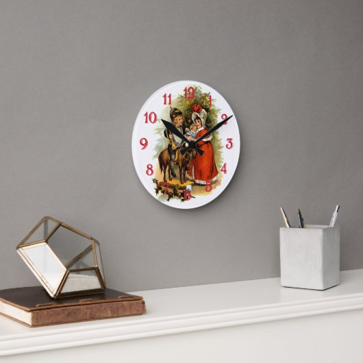 Horloge Ronde Enfants de Noël victoriens (Bureau)