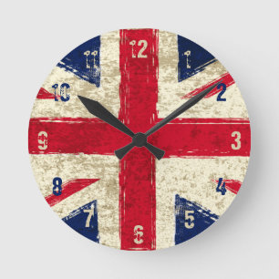 Horloge Ronde English flag clock