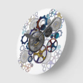 Horloge Ronde Enrouleurs à vapeur, cogs, cadeau à l'horloge (Angle)