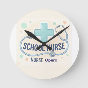Horloge Ronde Enseigne personnalisée d'infirmière scolaire vinta