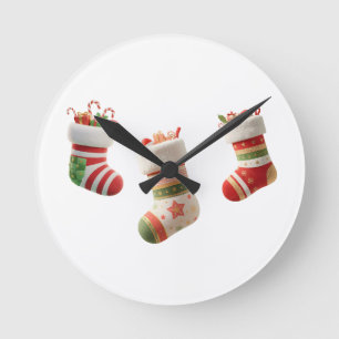 Horloge Ronde Ensemble de chaussettes de Noël – Conceptions de c