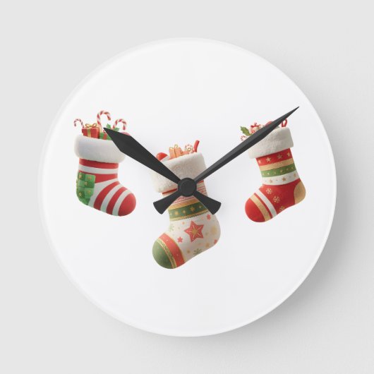 Horloge Ronde Ensemble de chaussettes de Noël – Conceptions de c (Recto)