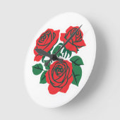 Horloge Ronde Ensemble de Roses (Angle)