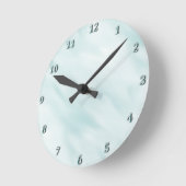 Horloge Ronde Ensemble en pastel bleu brumeux moderne de Bath (Angle)