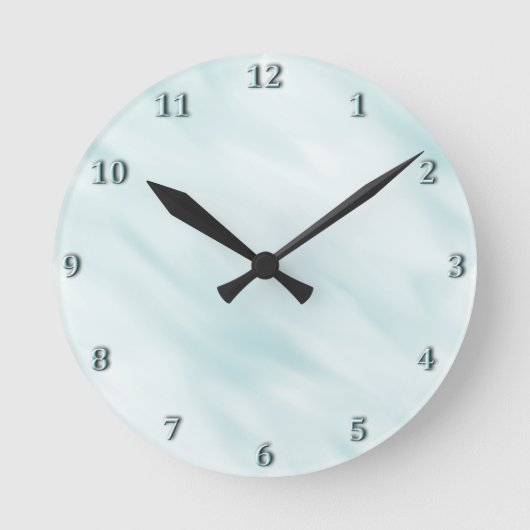 Horloge Ronde Ensemble en pastel bleu brumeux moderne de Bath (Recto)