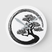 Enso Zen Circle and Bonsai Tree