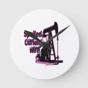 Horloge Ronde Épouse de gisement de pétrole corrompue par rose