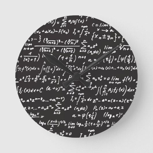Horloge Ronde Équations mathématiques du tableau noir (Recto)