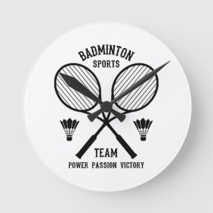 Horloge Ronde Équipe de badminton