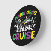 Horloge Ronde Équipe de croisière Mardi Gras (Angle)