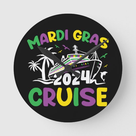 Horloge Ronde Équipe de croisière Mardi Gras (Recto)