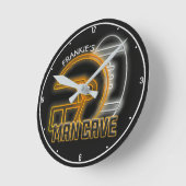 Horloge Ronde Équipe de football américain de Man Cave (Angle)