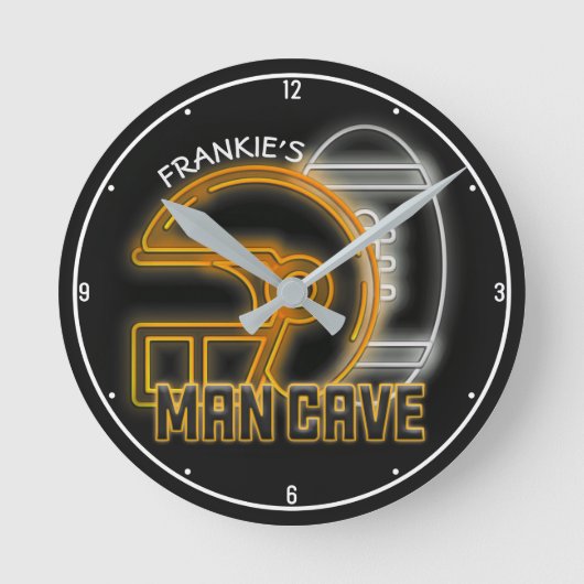 Horloge Ronde Équipe de football américain de Man Cave (Recto)