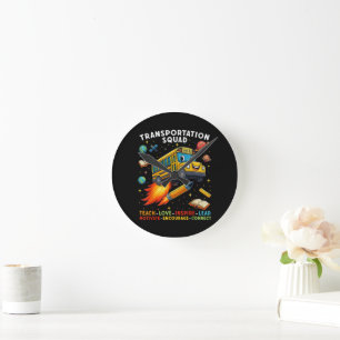 Horloge Ronde Équipe de transport Conducteur de bus scolaire drô