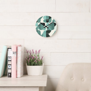 Horloge Ronde Ere atomique Vintage MCM milieu du siècle moderne