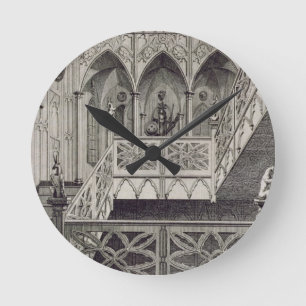 Horloge Ronde Escalier à la colline de fraise, gravée par J.