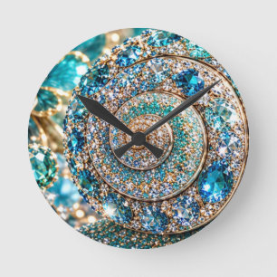 Horloge Ronde Escargot Joyau Étincelant