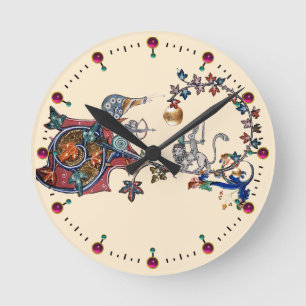 Horloge Ronde Escargots DE GUERRE BESTIAIRE MÉDIÉVALE, Lapin Tue
