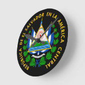 Horloge Ronde Escudo de El Salvador (Angle)