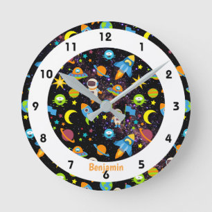 Horloge Ronde Espace extra-atmosphérique coloré