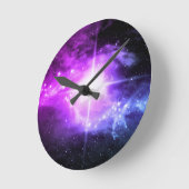 Horloge Ronde Espace extra-atmosphérique pourpre (Angle)