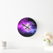 Horloge Ronde Espace extra-atmosphérique pourpre (Maison)