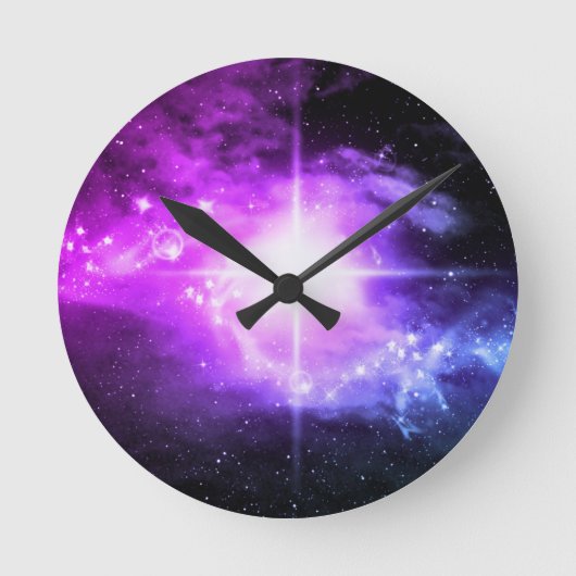 Horloge Ronde Espace extra-atmosphérique pourpre (Recto)