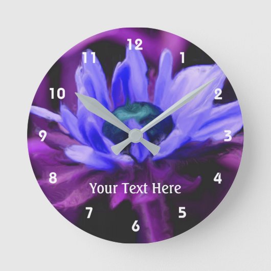 Horloge Ronde Espèce de Purple Daisy (Recto)