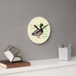 Horloge Ronde Espéranto : Je vais bien, car j'ai un canard.