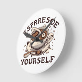 Horloge Ronde Espresso Vous-Même (Angle)