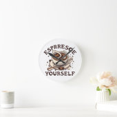 Horloge Ronde Espresso Vous-Même (Maison)