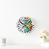 Horloge Ronde esprit cerveau psychologie idée coeurs (Maison)