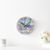 Horloge Ronde Esthéticienne Papillon (Maison)
