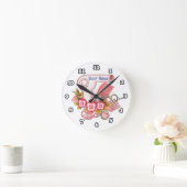 Horloge Ronde Esthéticienne Pensée Rose (Maison)