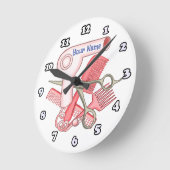 Horloge Ronde Esthéticienne rose (Angle)