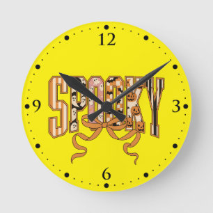 Horloge Ronde Esthétique Halloween Coquette Épouvantable-66166