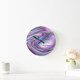 Horloge Ronde Esthétique holographique