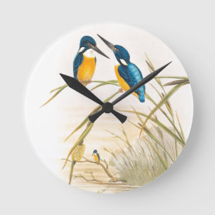 Horloge Ronde Étang d'animaux de faune d'oiseaux de