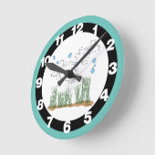 Horloge Ronde Étang De Poisson Connecter Les Points (Angle)