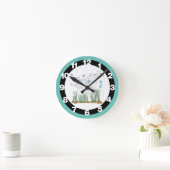 Horloge Ronde Étang De Poisson Connecter Les Points (Maison)