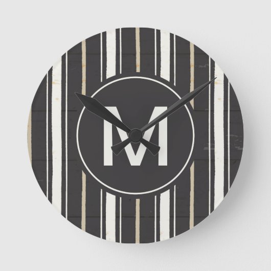 Horloge Ronde Étape simple deux de signes du monogramme | (Recto)