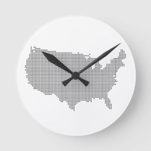 Horloge Ronde États-Unis Pixel Land