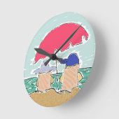 Horloge Ronde Été plage (Angle)