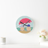 Horloge Ronde Été plage (Maison)