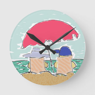 Horloge Ronde Été plage