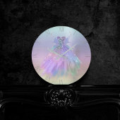 Horloge Ronde Ethereal Pastel Holographique Fairy Wing Gown